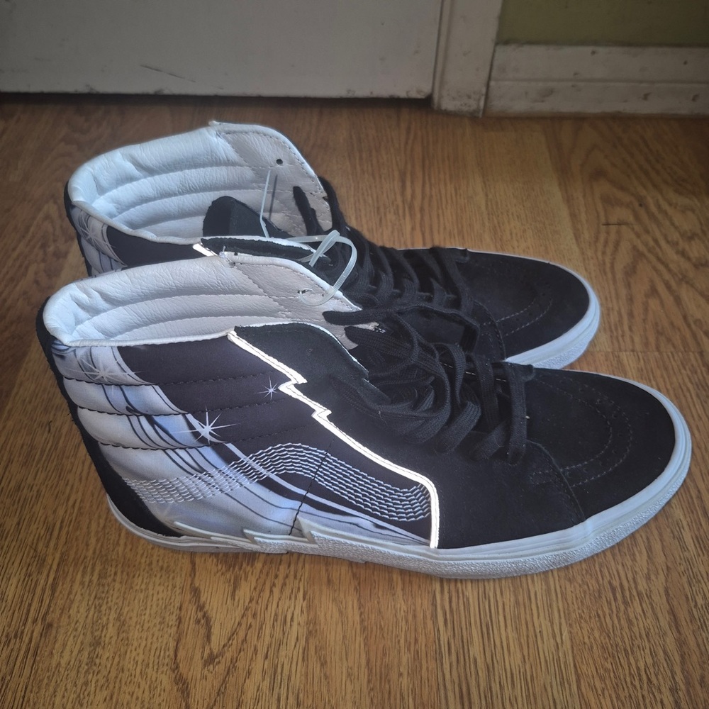 Vans Black and White Lightning High-Tops
